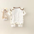 Baby girl's stylish romper, perfect for full-month celebrations, 100-day milestones, princess outings, and as a spring/autumn outdoor crawler suit