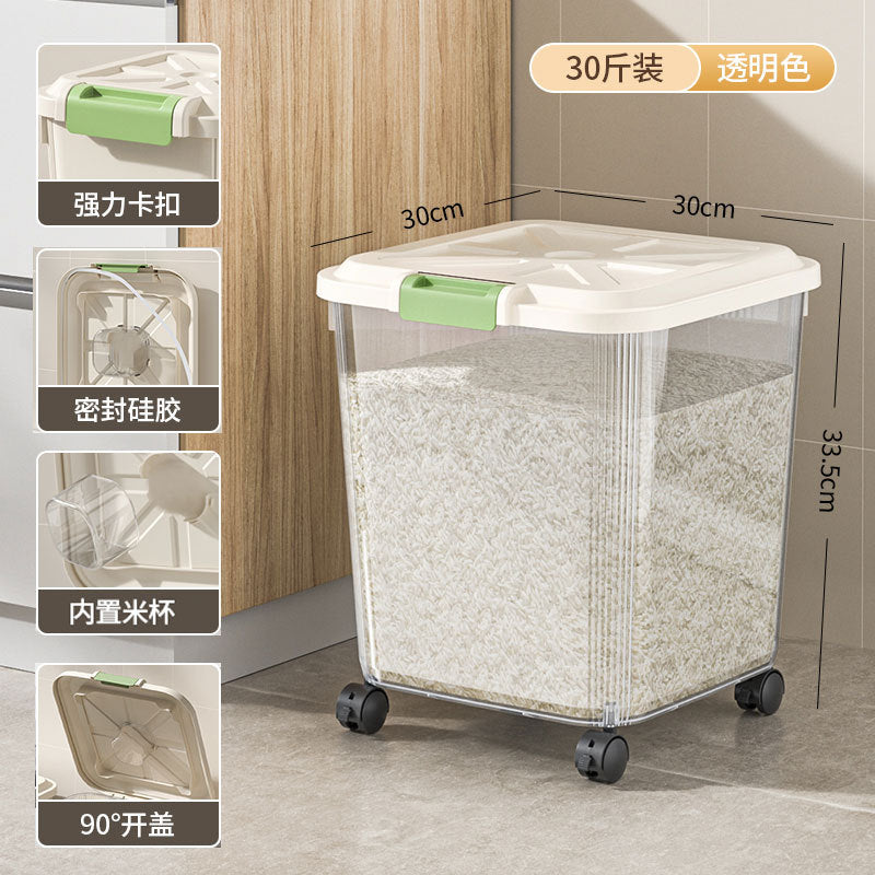 Rice bucket for home kitchen sealed insect-proof moisture-proof rice storage box thickened rice storage tank flour storage barrel rice barrel
