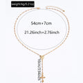Long tassel cross necklace wholesale cross-border retro high-end jewelry women's white hair madonna portrait sweater chain