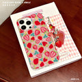 Full screen strawberry glue glitter suitable for iphone17 anti-fall mobile phone case apple 16promax anti-fall protective cover