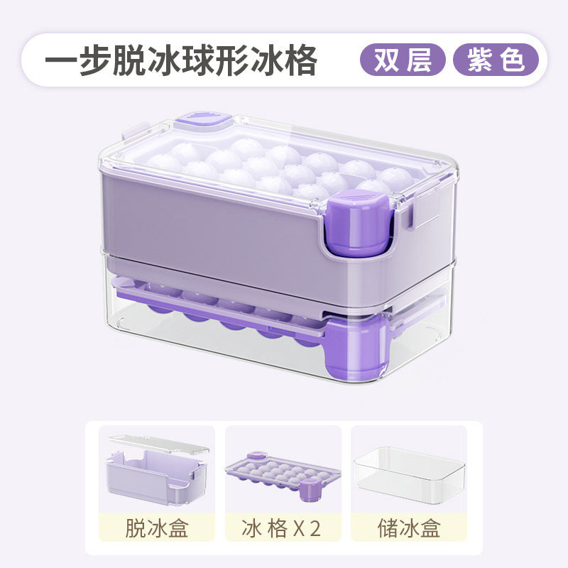 Ice grid mold with lid ice storage press ice box food grade ice cube mold easy demoulding large capacity ice storage box