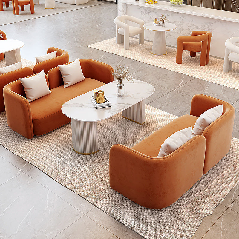 Cream style photo studio booth sofa selection table wedding dress shop order table beauty salon rest area negotiation table and chair combination