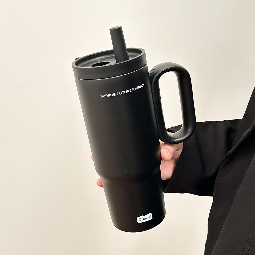 Twilight ice king cup 316 stainless steel thermos cup high-looking large-capacity cold-keeping straw cup outdoor sports water cup