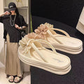 New fairy flower slippers platform soft sole 2025 one-strap summer new women's summer versatile beach slippers