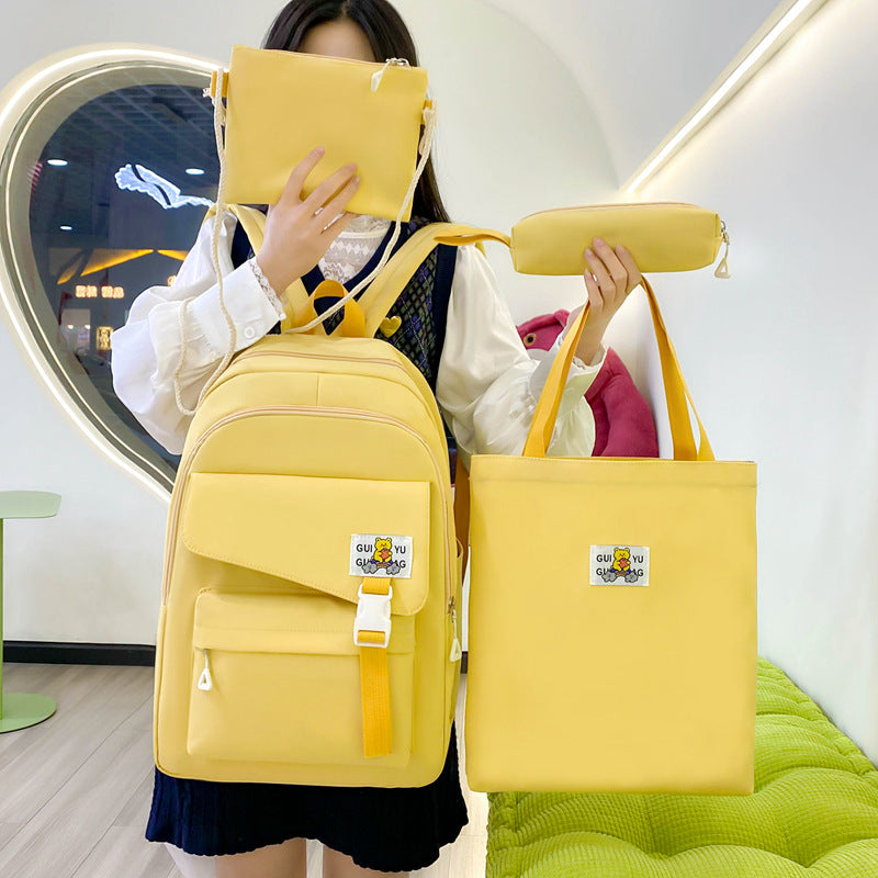 Large capacity bag backpack leisure trend schoolbag primary and secondary school student schoolbag new light travel backpack wholesale
