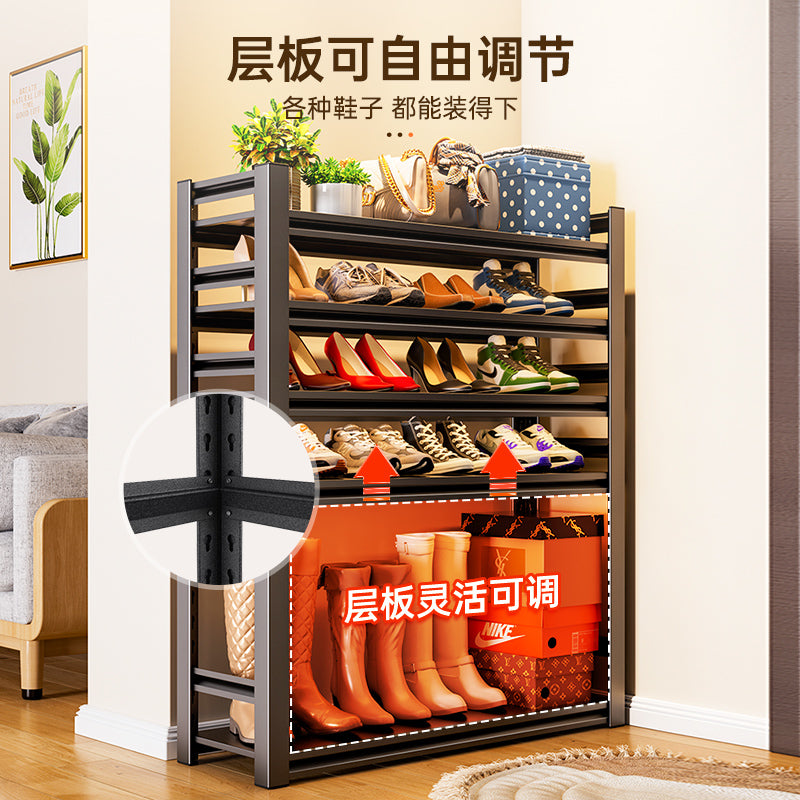 Household steel shoe rack door floor-standing multi-layer storage rack simple shoe cabinet entrance door rear storage rack