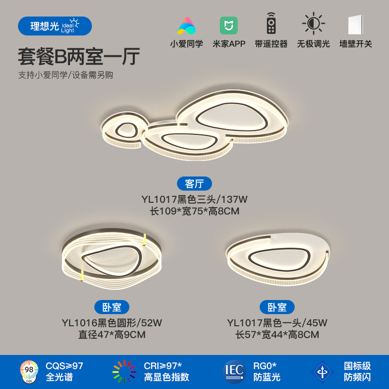 Living room ceiling light modern simple atmosphere creative pebble shape full spectrum lighting whole house package combination