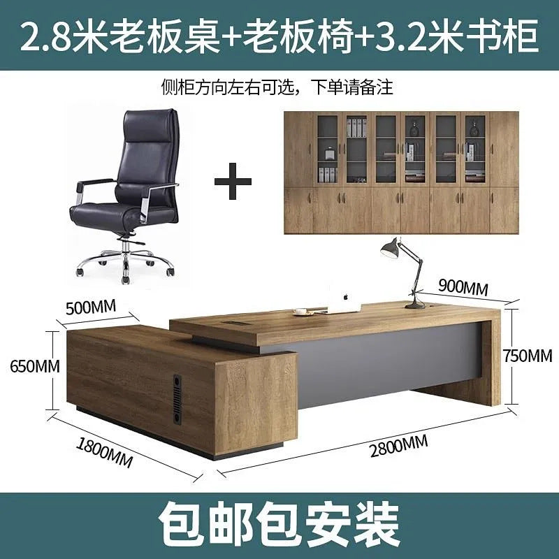 Boss desk office chair combination casual modern president desk executive table supervisor manager desk accessible luxury furniture