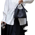 2024 spring/summer new women's bag: premium cowhide leather casual fashion shoulder & crossbody bag - genuine leather embossed basket bag