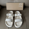 Spanish trendy brand summer new white buckle flat sandals outdoor thick sole flip flops beach sandals