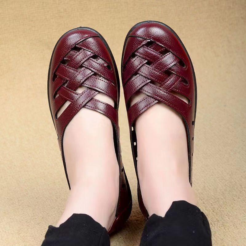 Soft leather soft bottom ladieswear shoes flatsabrasion resistantwaterproofbows work shoes wechat group purchase live broadcast one piece dropshipping