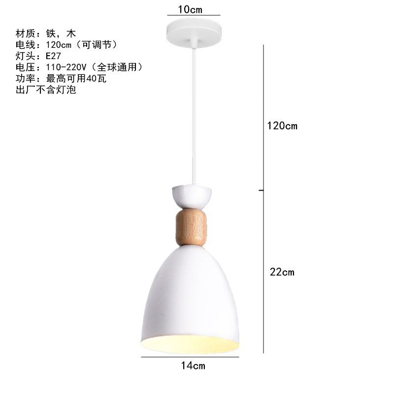 Creative pastoral and rural style LED color Nordic wrought iron wood chandelier, personalized modern simple lighting fixtures, post-modern