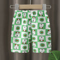 Shorts - green plaid dog
