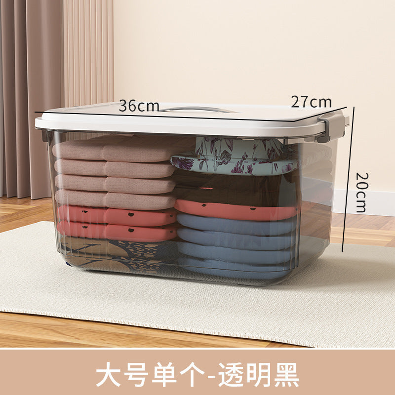 Household acrylic transparent storage box with lid, clothes storage box, household quilt sundries finishing basket wholesale