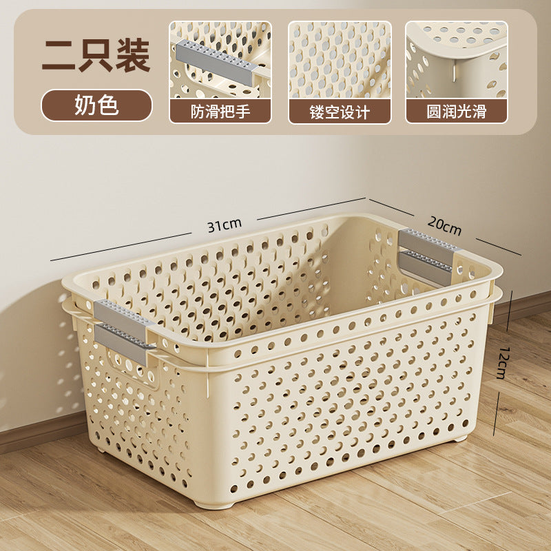 Plastic storage baskets desktop organizer household storage box snack toy storage basket multiple set
