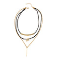 Sweater accessories necklace wholesale european and american cross-border jewelry women's multi-layer geometric alloy exaggerated design autumn and winter clavicle chain