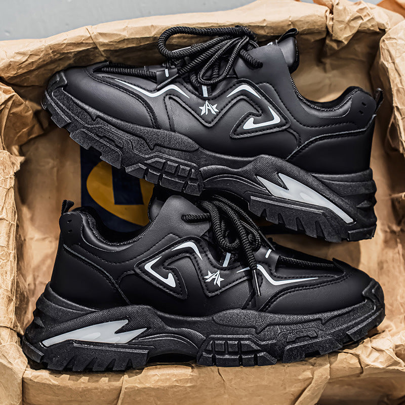 Men's spring work shoes: construction, labor, safety, athletic, casual, retro, thick-soled, height-increasing, workwear, dad shoes