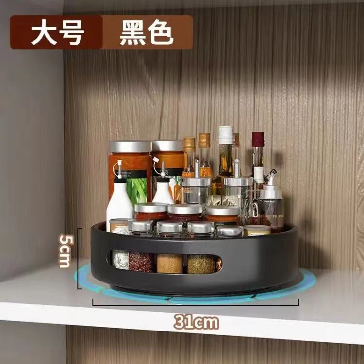 360-degree rotating spice rack - kitchen seasoning organizer, multi-functional condiment storage box and shelf
