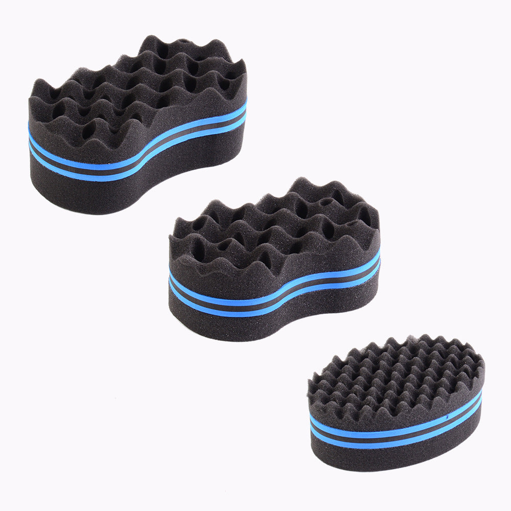 Cross-border double-sided wavy sponge brush, oval brush, tinfoil perm, curly hair, single-sided small hole, dreadlocks, hair ironing tool