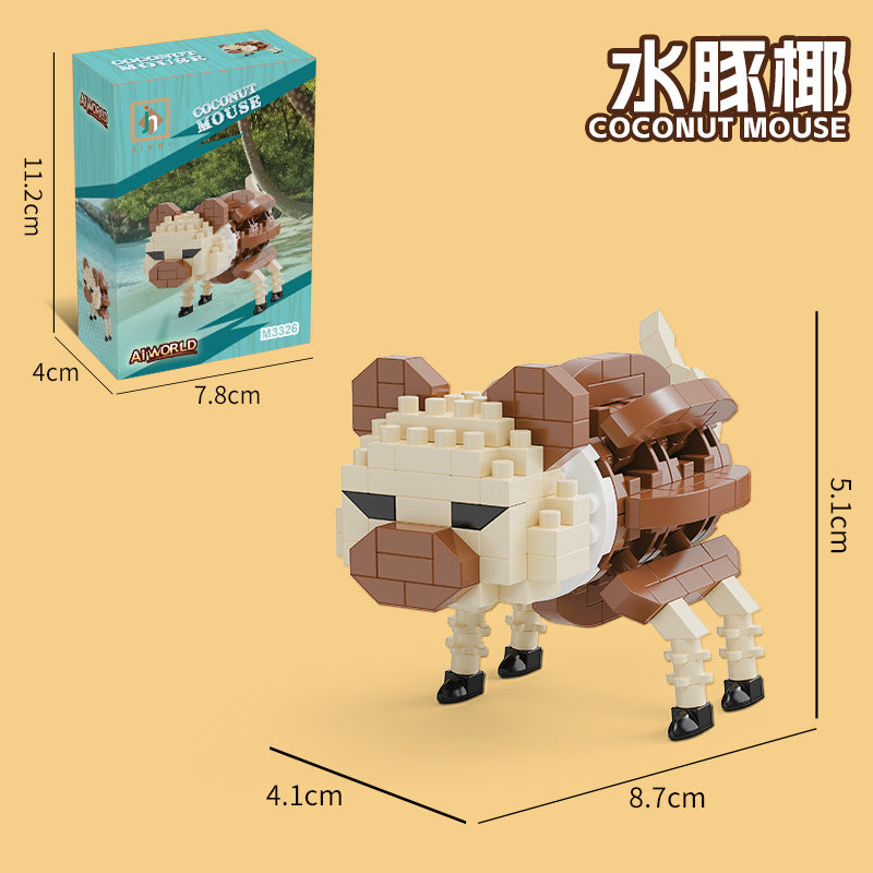 [half price big sale] ai shan hai jing wooden stick man banana monkey shark puzzle assembled building blocks handmade toy ornaments