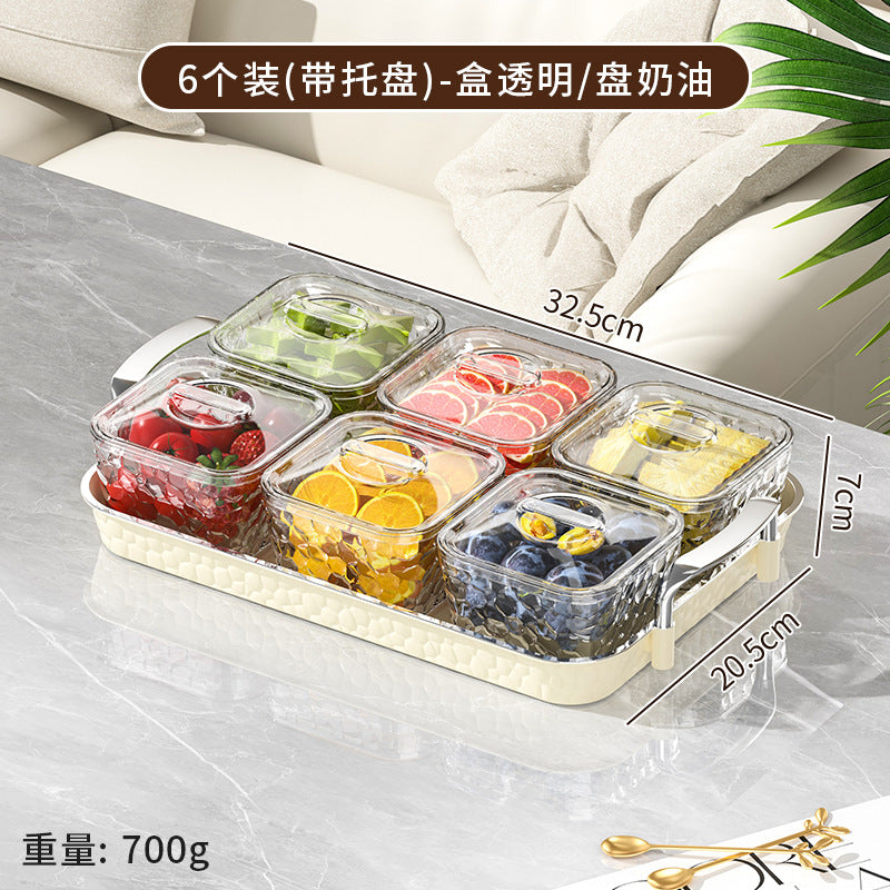 Cross-border household living room candy box nut snack classification snack box PET dried fruit box KTV grid candy fruit box