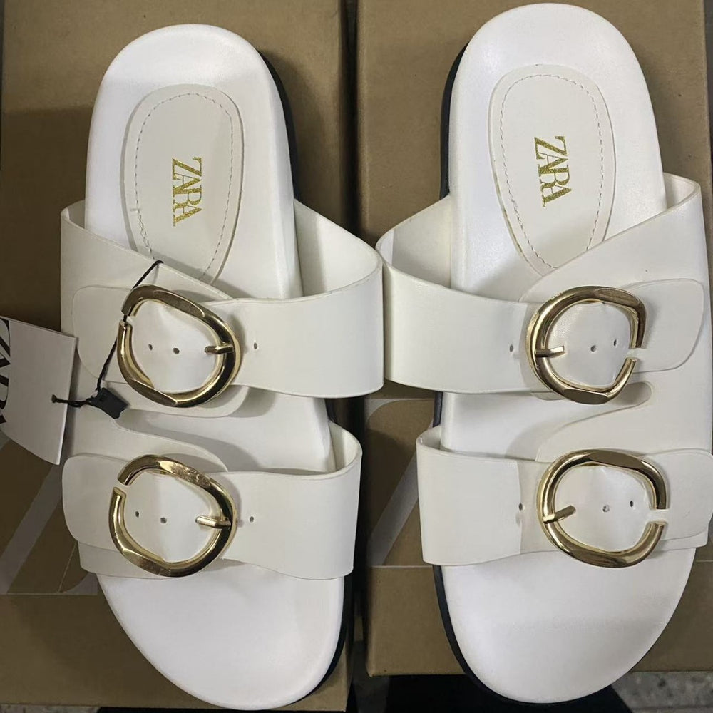 Za white chunky platform sandals - women's summer outdoor wear, 2025 new fashion, versatile style, perfect with dresses, stunning beach sandals for women