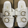 Za white chunky platform sandals - women's summer outdoor wear, 2025 new fashion, versatile style, perfect with dresses, stunning beach sandals for women