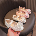 spring/autumn korean style new girls' leather shoes bow princess flats kids' velcro performance dance shoes