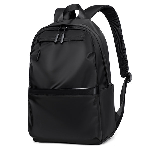 Simple and fashionable backpack, men's solid color, large capacity 15.6-inch computer bag, business travel backpack, student schoolbag