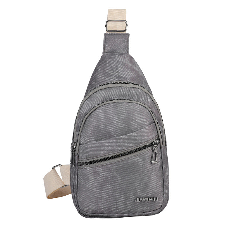 Chest bag Korean version versatile soft leather backpack casual fashion women's large capacity travel shoulder bag messenger bag breast bag