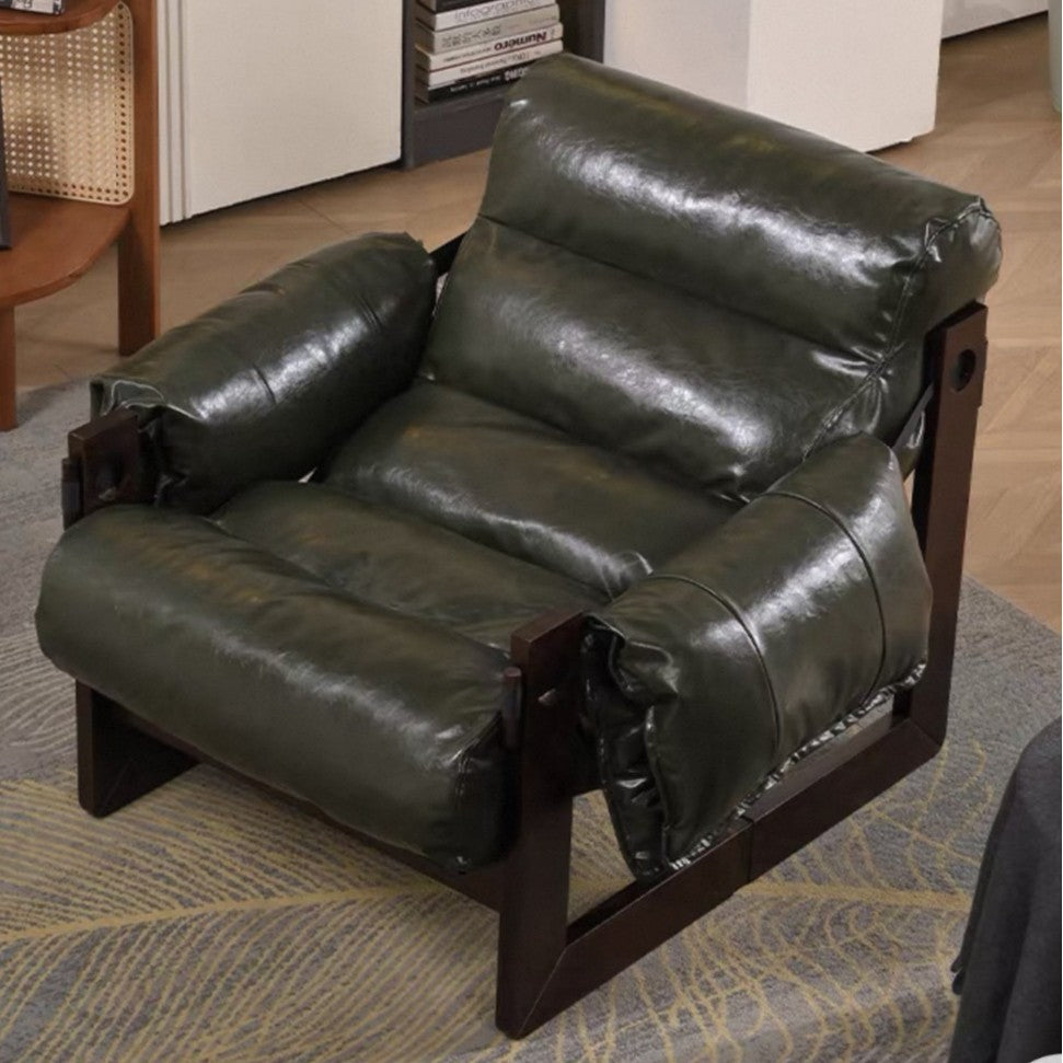 People sofa chair jersey island chair living room medieval style leather sofa chair casual lazy chair solid wood retro lounge chair