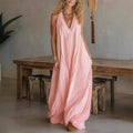 fashion new women's casual sleeveless loose pocket long dress for cross-border e-commerce (us & europe)