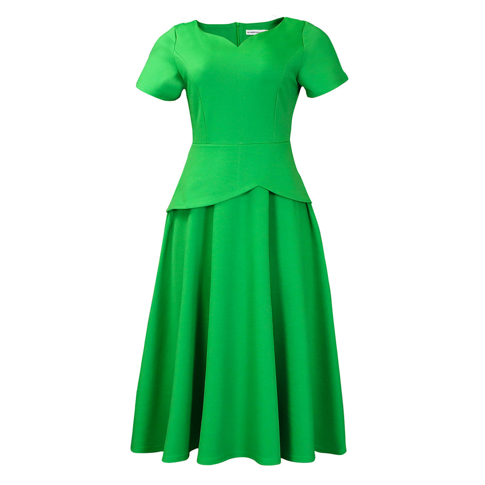 D3330 new arrival:  summer european and american fashion solid color v-neck short sleeve a-line maxi dress - african style