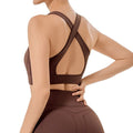 New arrival outdoor fitness bra yoga wear tops women's summer slimming look beautiful back yoga vest with chest pad sports intimates