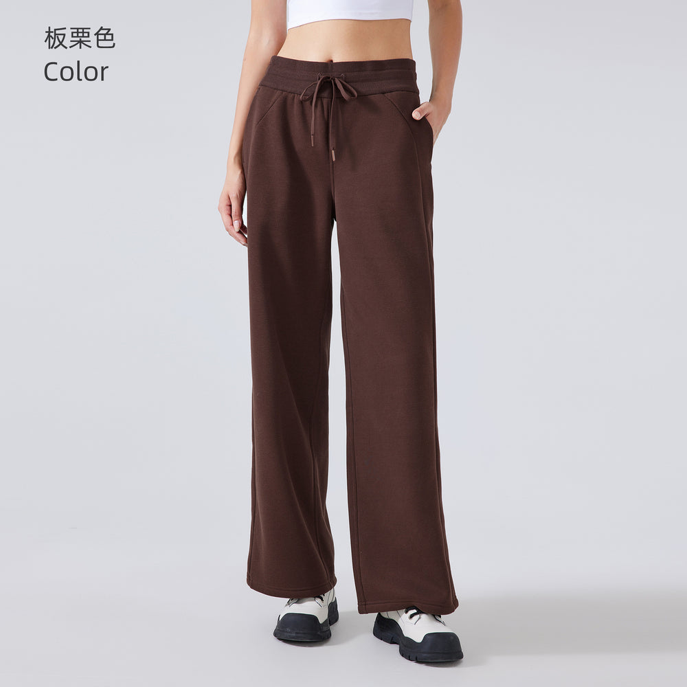 New winter fleece-lined warm fitness sweatpants - versatile straight-leg loose casual trousers for women (daw152)