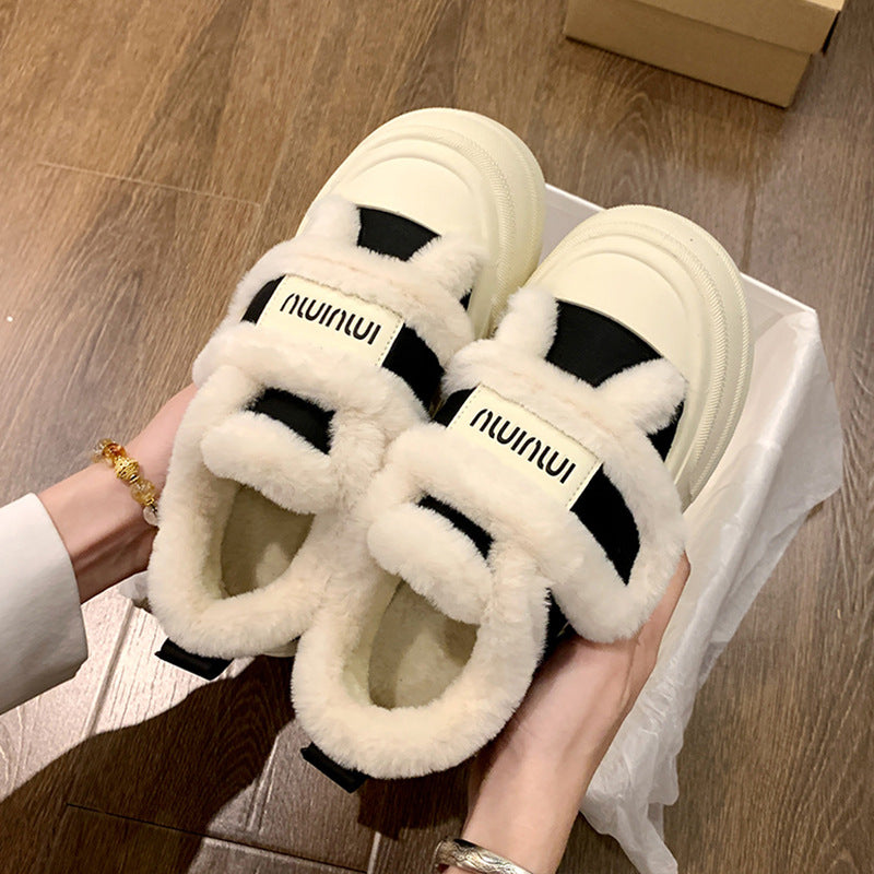 Best sellingthick solevelcro cotton shoes winter 2025new arrivalfleece-linedthickened fur shoes heattechplatform shoes for women