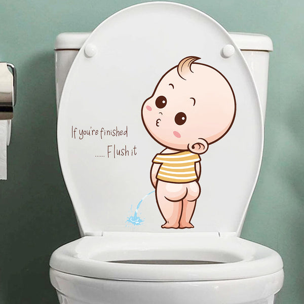 PH-QT1051 Cross-border creative personalized self-adhesive toilet sticker toilet toilet lid decorative sticker sticker