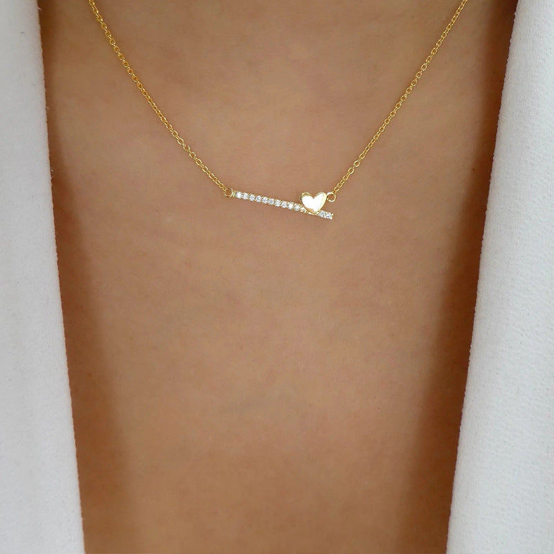 Wholesale autumn/winter sweater necklaces - european & american cross-border e-commerce jewelry, geometric diamond-studded minimalist choker for women