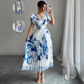 european and american women's clothing:  summer new arrivals - vacation style v-neck dress