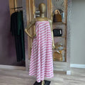 European and american cross-border women's clothing:  summer new collection - sweet & fresh bandeau striped loose long slip dress