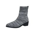 fall/winter new arrival: plus size knit boots for export - breathable knit stretch boots, pointed toe square heel slip-on ankle boots for women