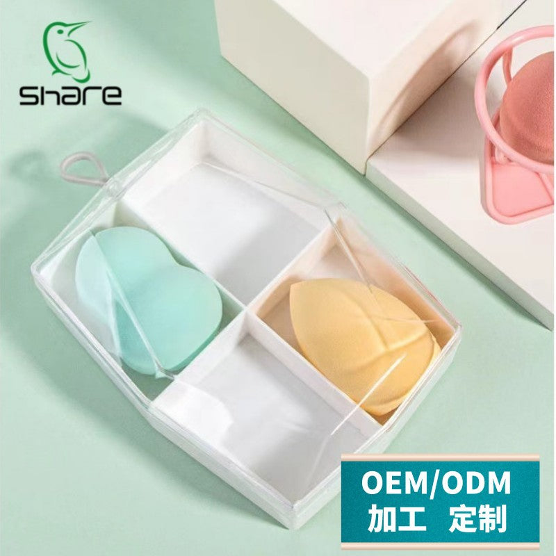 Xue belle beauty egg set oem oem makeup powder puff water drop sponge dry and wet dual use oem cosmetics