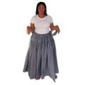 European and american cross-border women's fashion  summer new arrival: high-waisted tie-waist pleated plaid slit maxi midi skirt