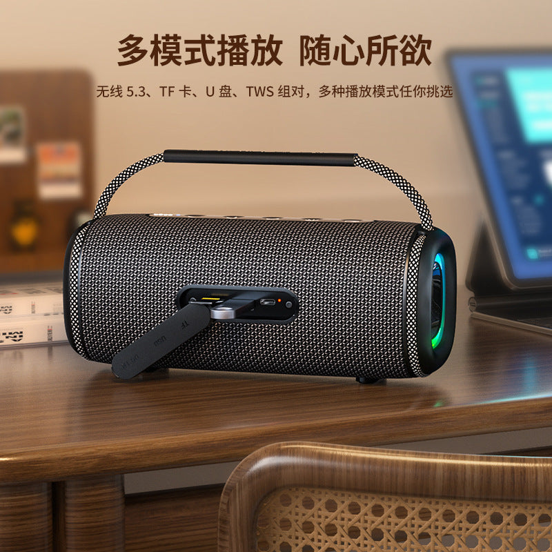 New wireless bluetooth speaker - outdoor waterproof portable subwoofer with rgb lighting - portable audio system