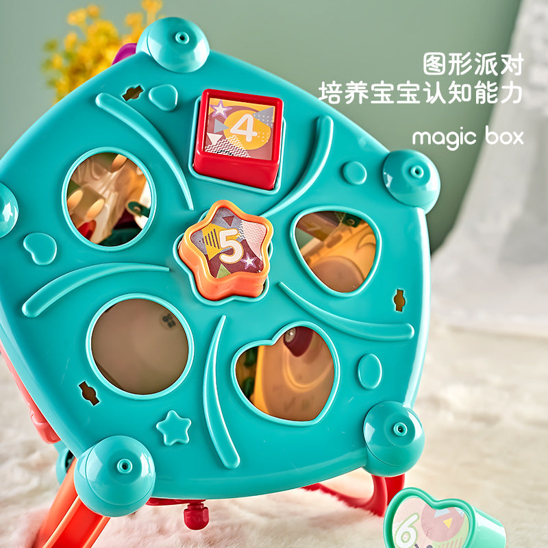 Baby multifunctional hand drum toy educational early education baby seven hexahedral music drum batch send gift