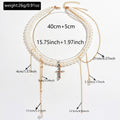 European and american retro multi-layer tassel cross necklace - trendy, edgy, sweet & cool ins style faux pearl choker clavicle chain