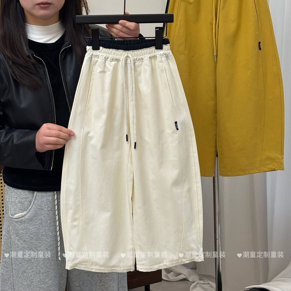 【summer cotton】harem pants  summer lightweight stylish kids' loose fit scimitar straight leg casual trousers