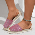 Export sequinflats fish mouth sandals women's fashionplus size shiny open toe soft bottom sandals cross-border export shoes wholesale