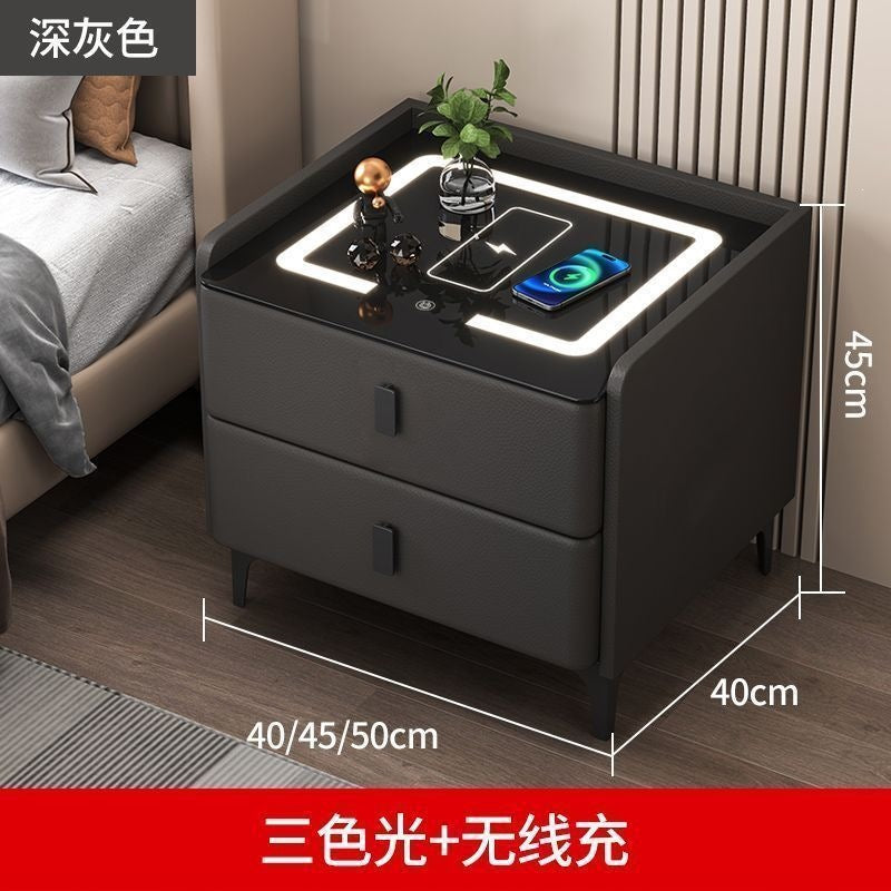 Smart nightstand modern bedroom home light luxury minimalist smart wireless charging multifunctional fingerprint lock practical cabinet