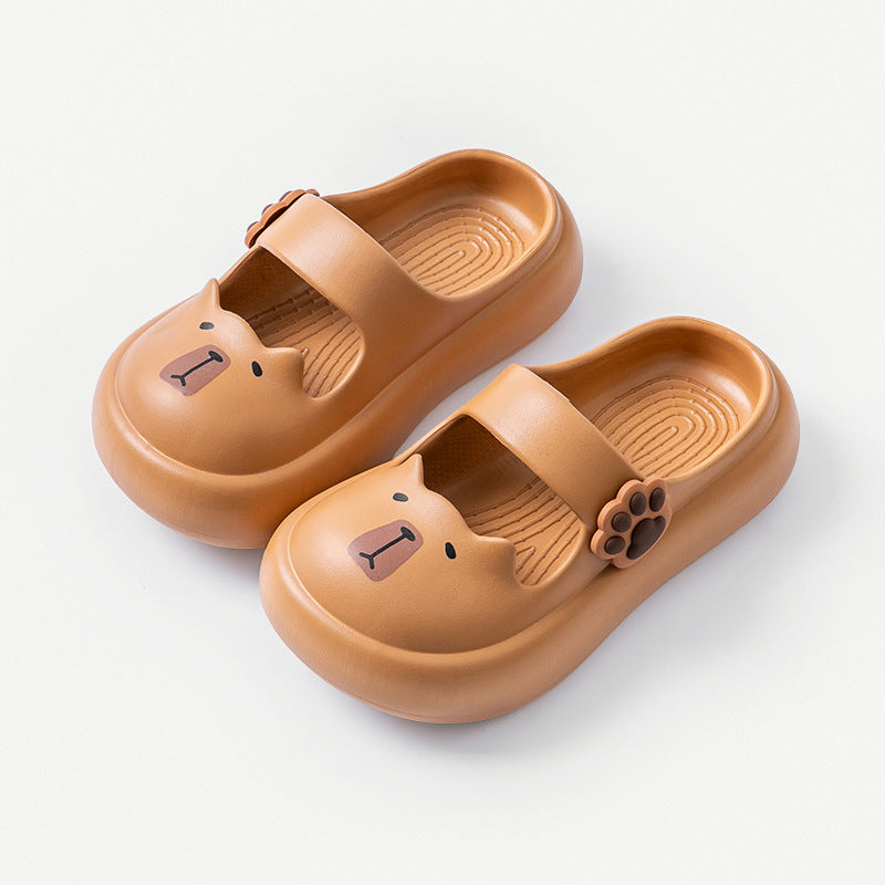 Mary Jane summer children's slippers girls princess shoes home non-slip sandals middle and older children wear bag head cool slippers